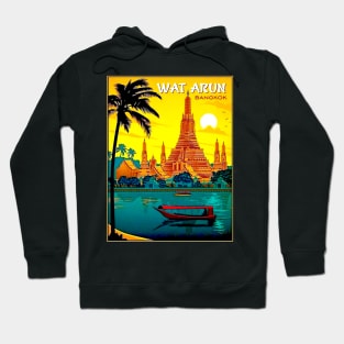 Wat Arun Bangkok Thailand Travel and Tourism advertising Print Hoodie